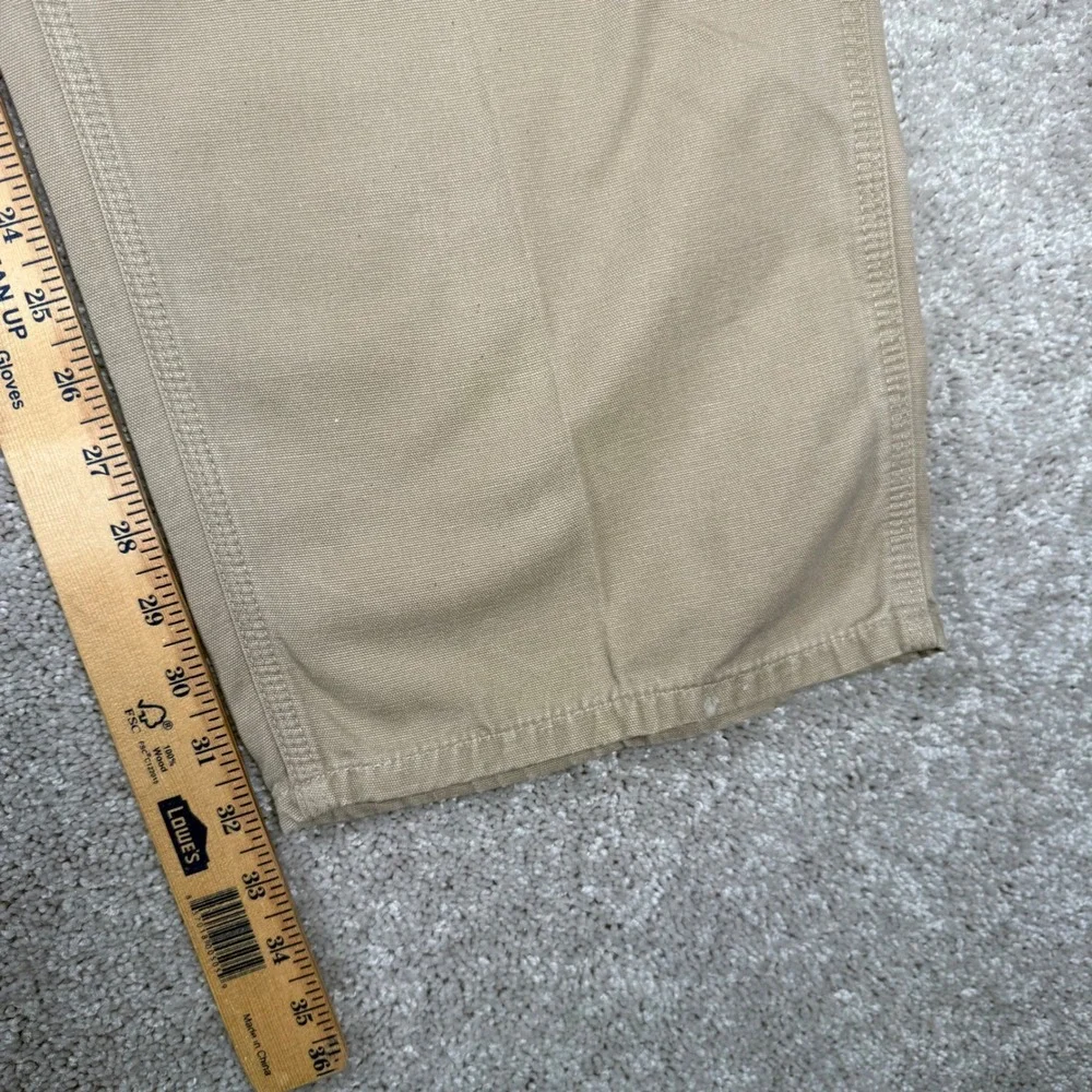 Carhartt Men's 42x32 Relaxed Fit Duck Canvas Carpenter Work Pants Khaki Tan